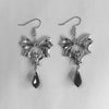 1 Pair Gothic Punk Cool Style Bat Crystal Zinc Alloy Drop Earrings