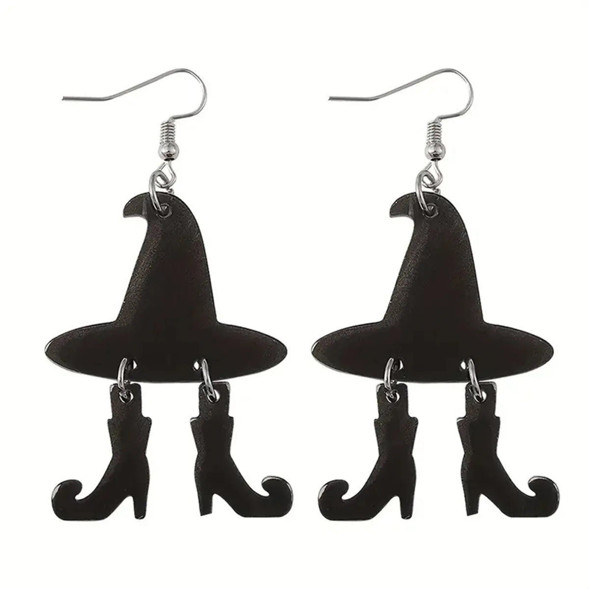 1 Pair Gothic Punk Witch Hat Shoes Arylic Drop Earrings