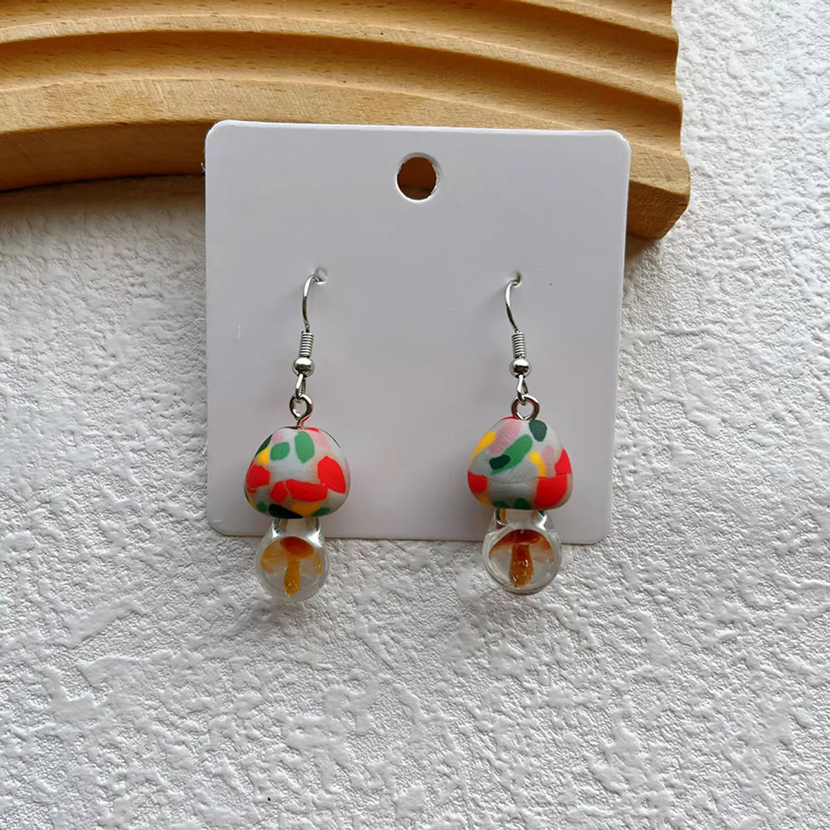 1 Pair Handmade Pastoral Classic Style Mushroom Handmade Soft Clay Drop Earrings