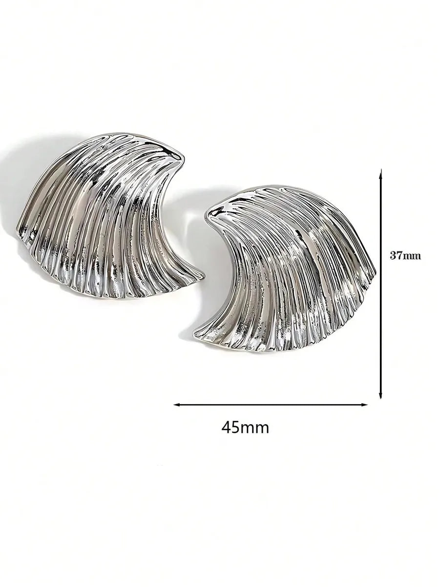 1 Pair Hawaiian Navy Style Beach Sea Wave Pleated Arylic Titanium Steel Gold Plated Silver Plated Ear Studs