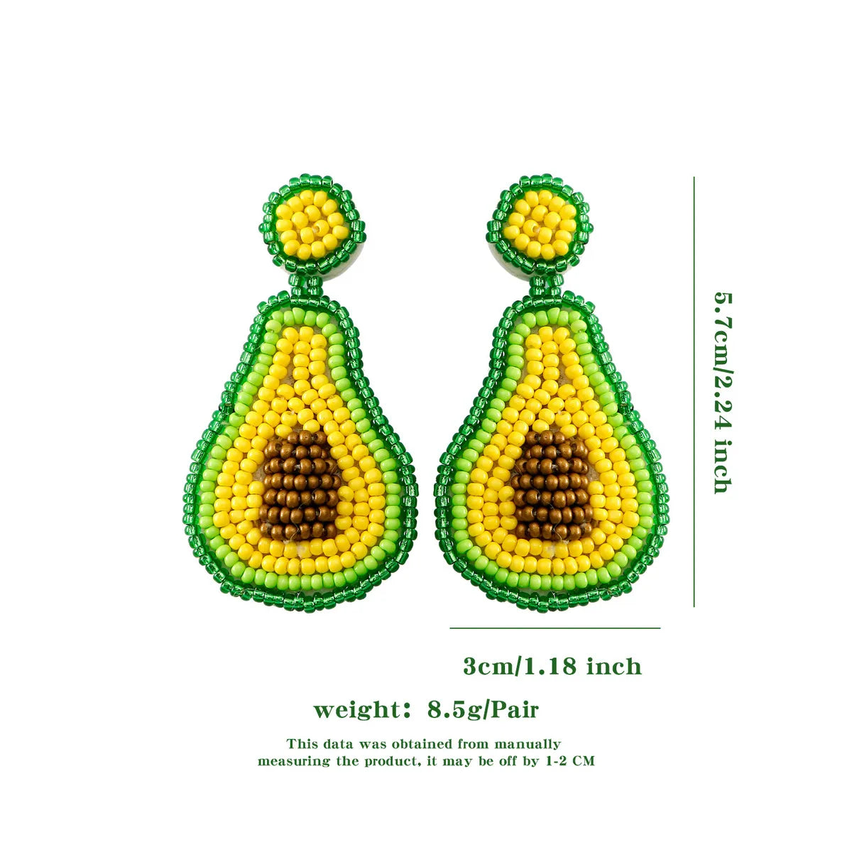 1 Pair Hawaiian Vacation Bohemian Ice Cream Leaves Watermelon Seed Bead Drop Earrings