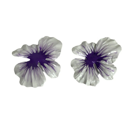 1 Pair Hawaiian Vacation Flower Stoving Varnish Copper Alloy Ear Studs