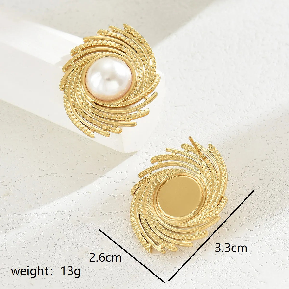 1 Pair Hawaiian Vacation Simple Style Geometric Inlay 201 Stainless Steel Plastic 18K Gold Plated Drop Earrings Ear Studs