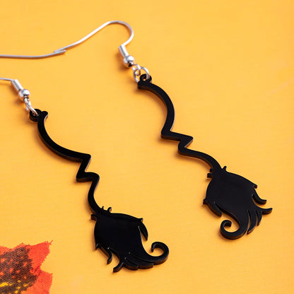 1 Pair Hip-Hop E4011-6/Broom Plastic Drop Earrings