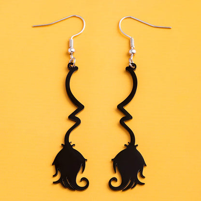 1 Pair Hip-Hop E4011-6/Broom Plastic Drop Earrings