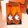 1 Pair Hip-Hop Funny Ghost Spider Skull Wood Drop Earrings