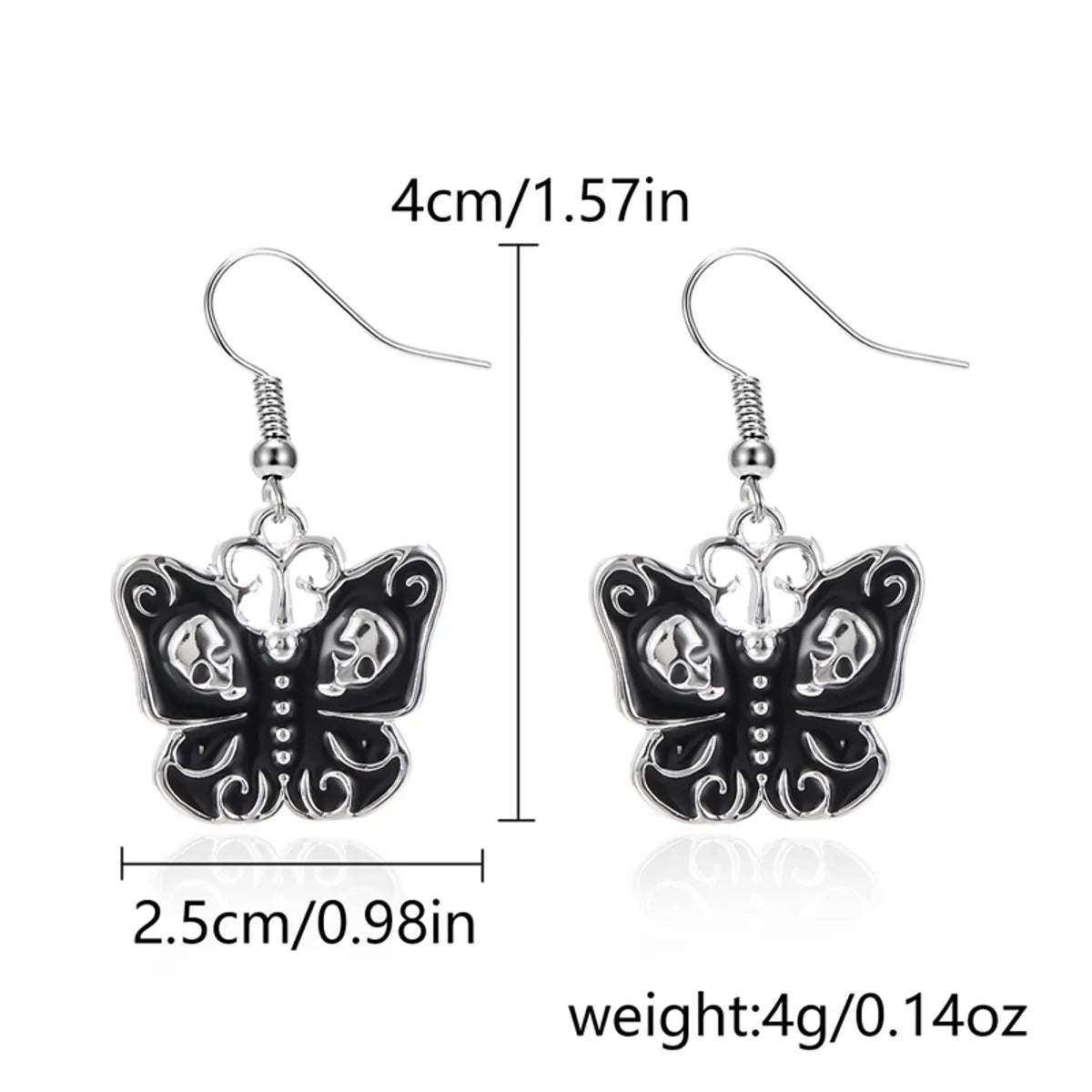 1 Pair Hip-Hop Funny Little Devil Butterfly Asymmetrical Arylic Alloy Drop Earrings