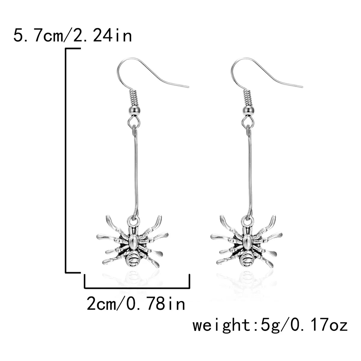 1 Pair Hip-Hop Funny Pumpkin Spider Asymmetrical Alloy Drop Earrings