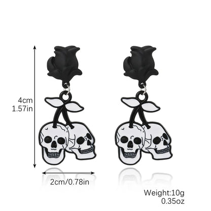 1 Pair Hip-Hop Funny Pumpkin Spider Skull Plating Zinc Alloy Drop Earrings