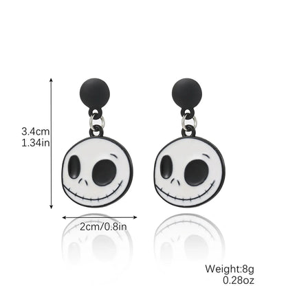 1 Pair Hip-Hop Funny Pumpkin Spider Skull Plating Zinc Alloy Drop Earrings