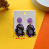 1 Pair Hip-Hop Funny Shiny Pumpkin Skull Ghost Asymmetrical Printing Arylic Drop Earrings