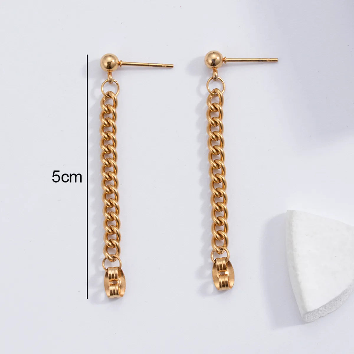 1 Pair Hip-hop Geometric Cross Feather Plating Stainless Steel Titanium Steel 18k Gold Plated Earrings