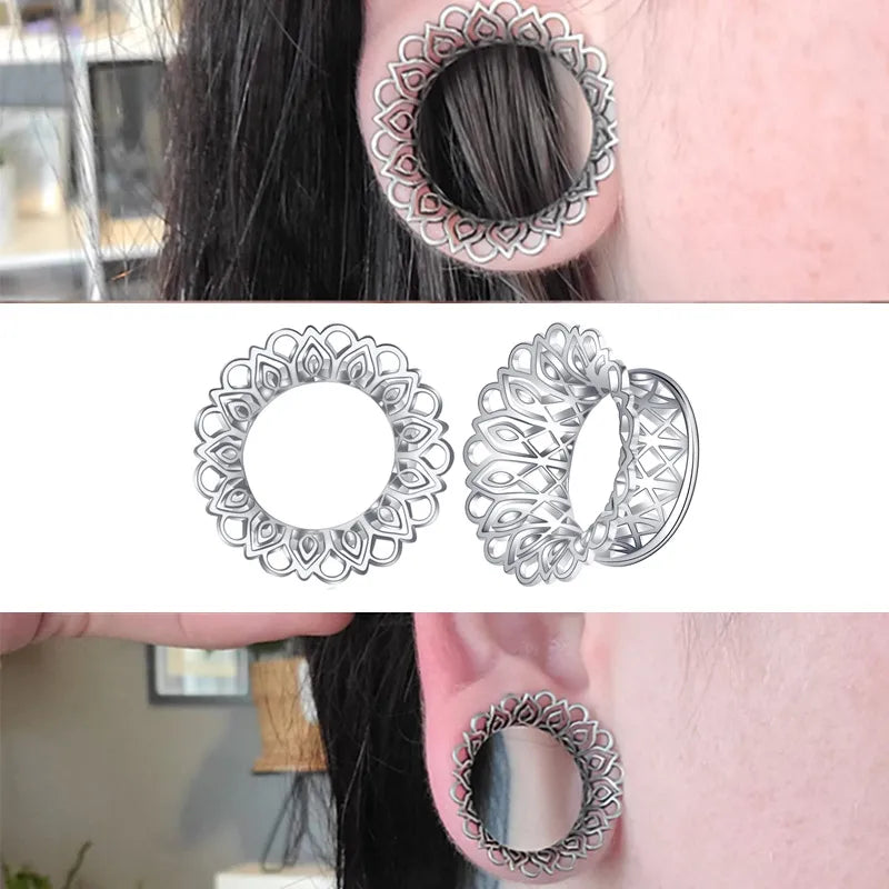 1 Pair Hip-Hop Geometric Plating 304 Stainless Steel Ear Extender