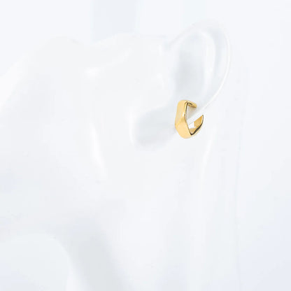 1 Pair Hip-hop Geometric Solid Color Irregular Water Ripples Plating Titanium Steel 18k Gold Plated Ear Cuffs