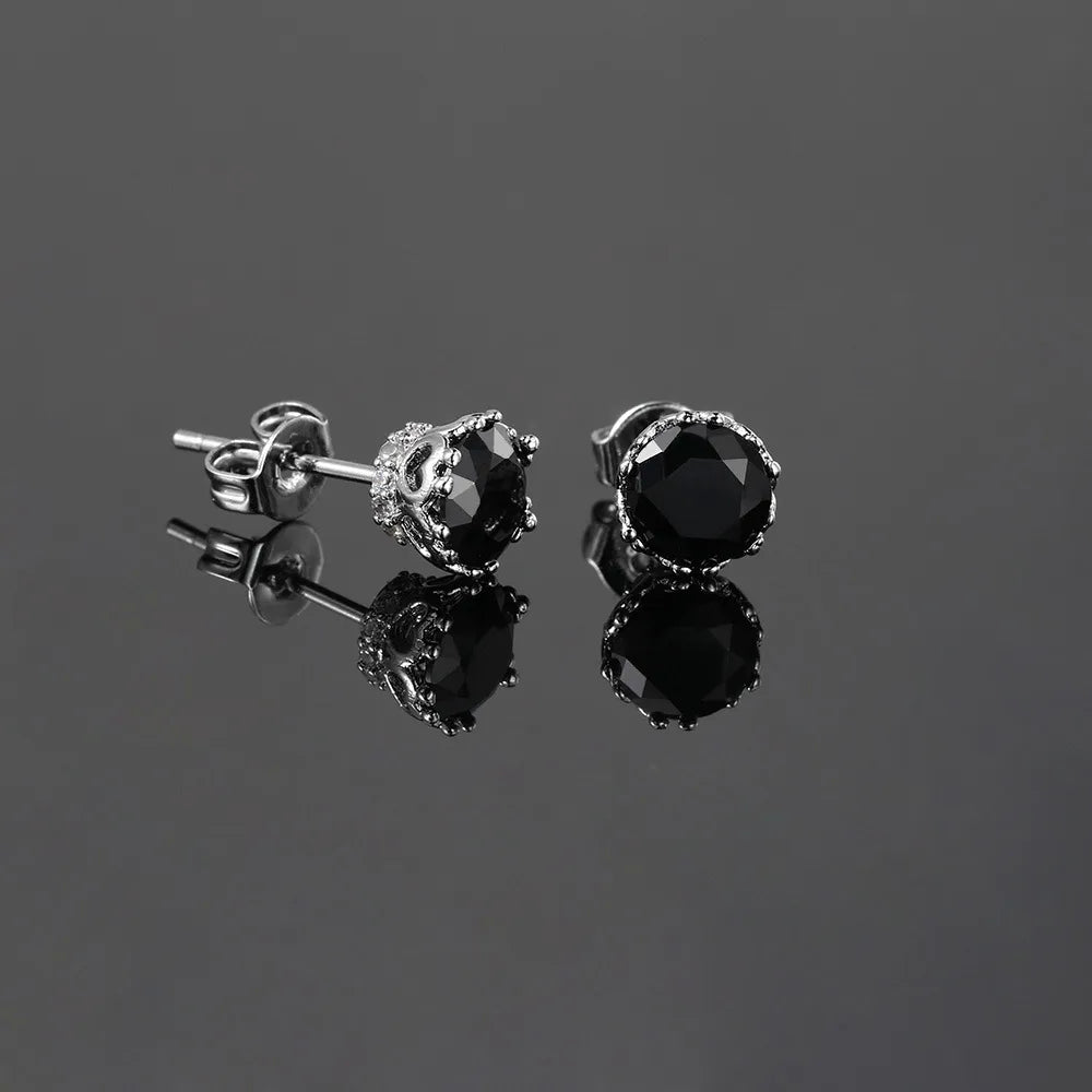 1 Pair Hip-Hop Heart Shape Plating Inlay Copper Zircon Ear Studs