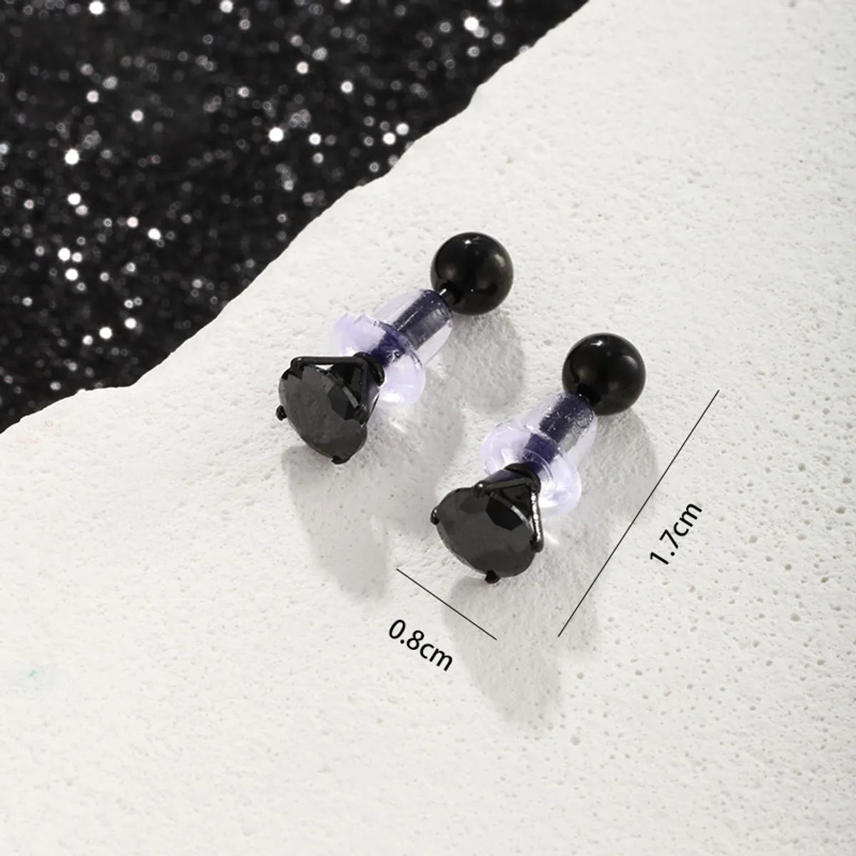 1 Pair Hip-hop Xuping Punk Solid Color Plating Inlay Stainless Steel Artificial Gemstones Ear Studs