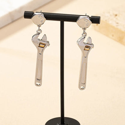 1 Pair Hip-hop Punk Streetwear Wrench Plating Alloy Drop Earrings