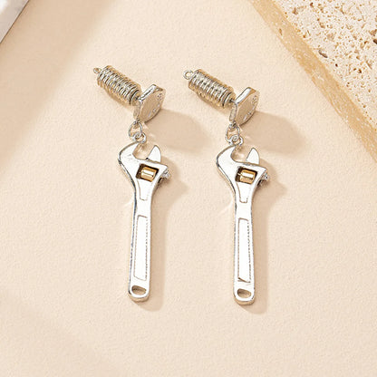 1 Pair Hip-hop Punk Streetwear Wrench Plating Alloy Drop Earrings