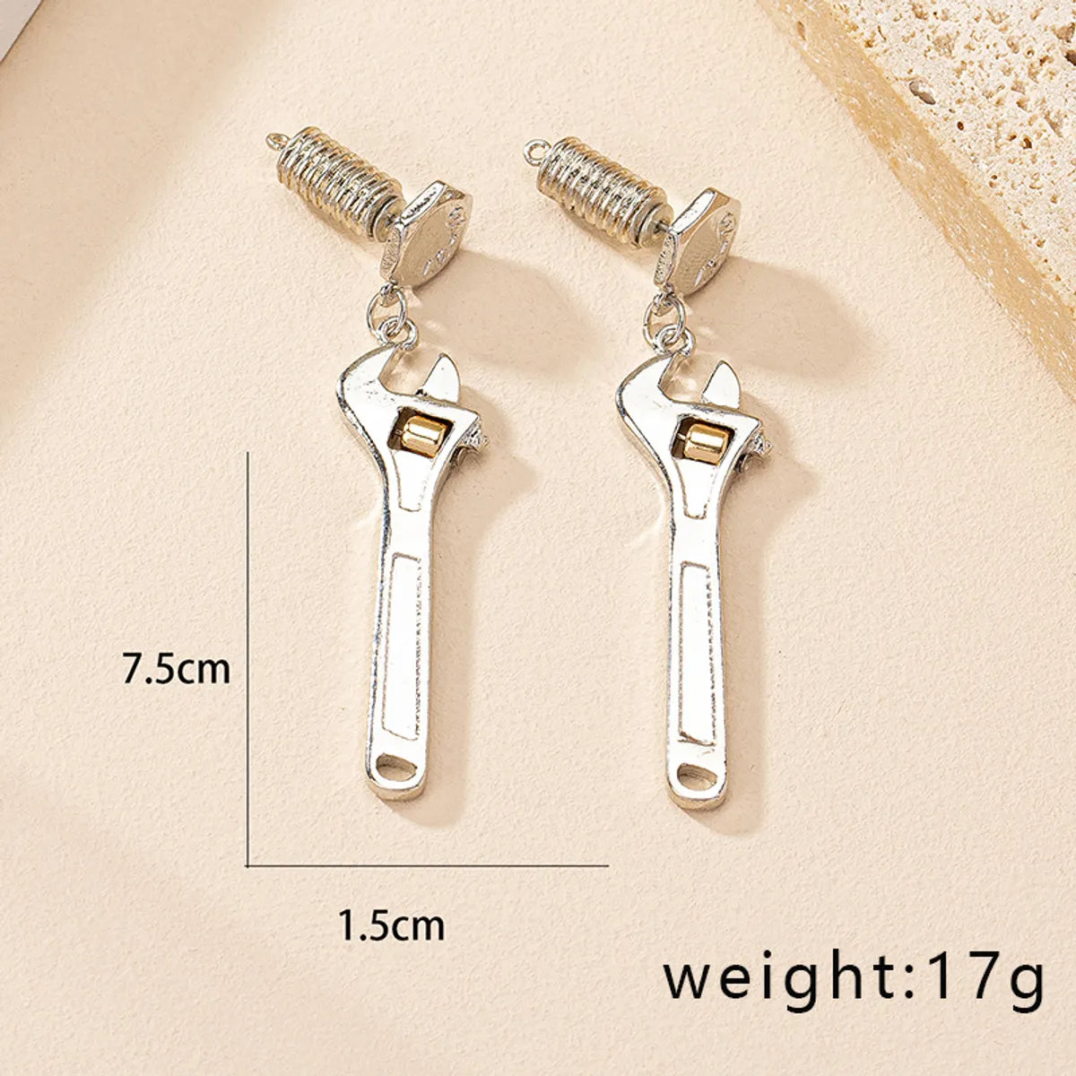 1 Pair Hip-hop Punk Streetwear Wrench Plating Alloy Drop Earrings