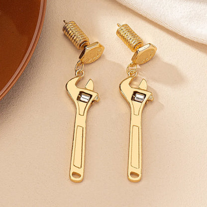 1 Pair Hip-hop Punk Streetwear Wrench Plating Alloy Drop Earrings