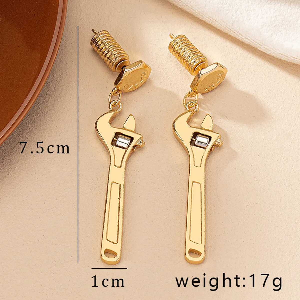 1 Pair Hip-hop Punk Streetwear Wrench Plating Alloy Drop Earrings