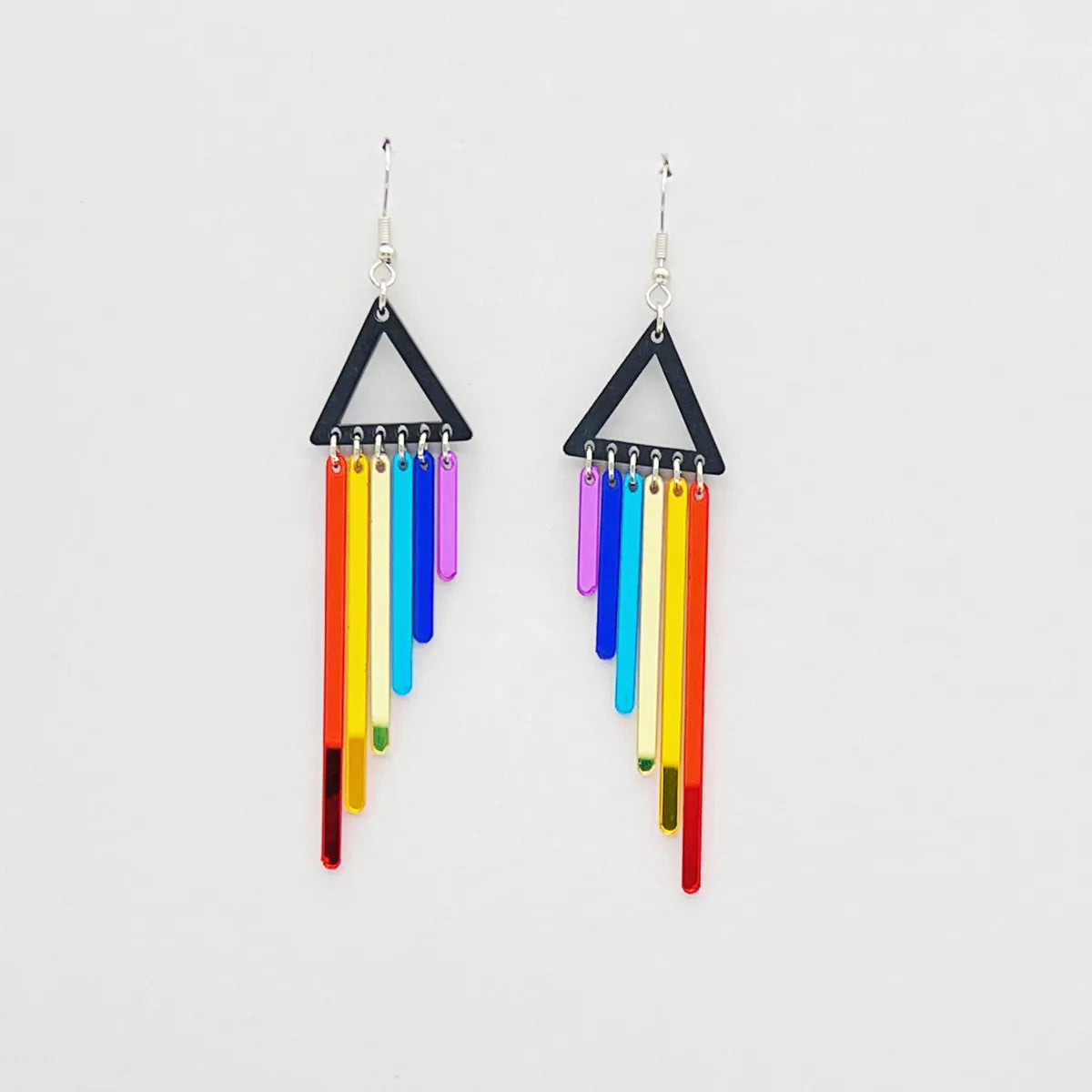 1 Pair Hip-Hop Retro Color Block Patchwork Resin Drop Earrings