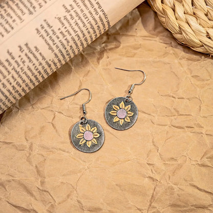 1 Pair Hip-Hop Retro Geometric Plating Alloy Drop Earrings