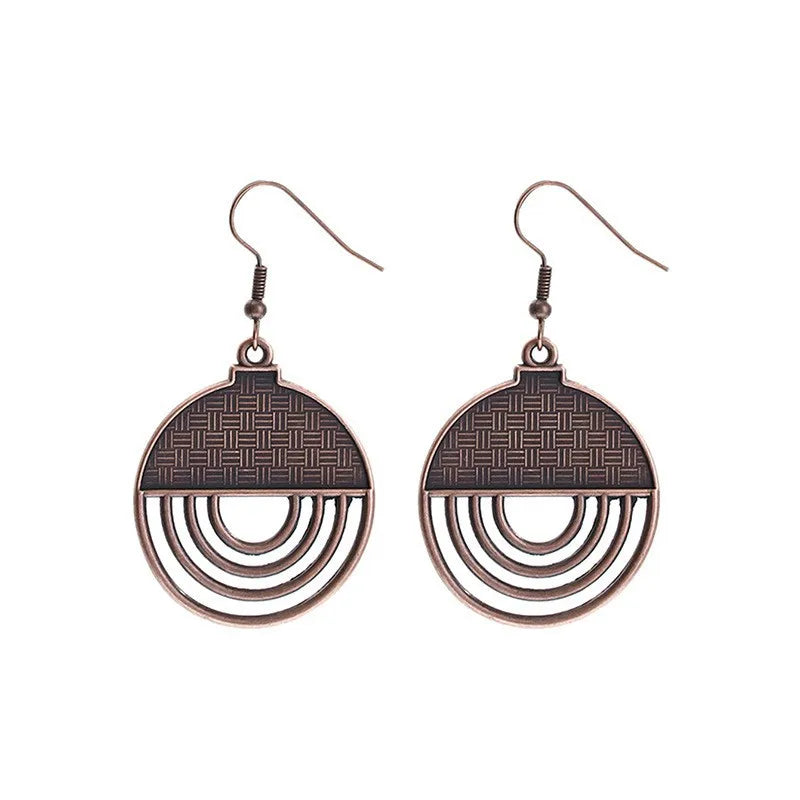 1 Pair Hip-Hop Retro Geometric Plating Alloy Drop Earrings