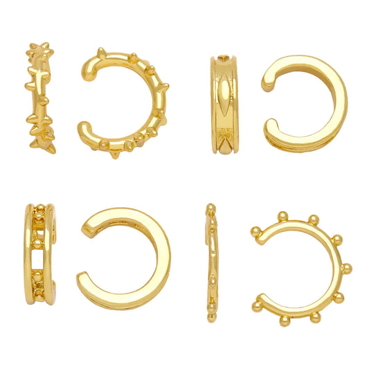 1 Pair Hip-hop Retro Geometric Plating Copper 18k Gold Plated Ear Cuffs