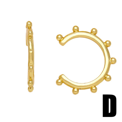 1 Pair Hip-hop Retro Geometric Plating Copper 18k Gold Plated Ear Cuffs