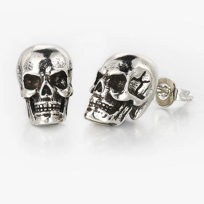 1 Pair Hip-Hop Retro Punk Skull Plating Copper Copper Ear Studs