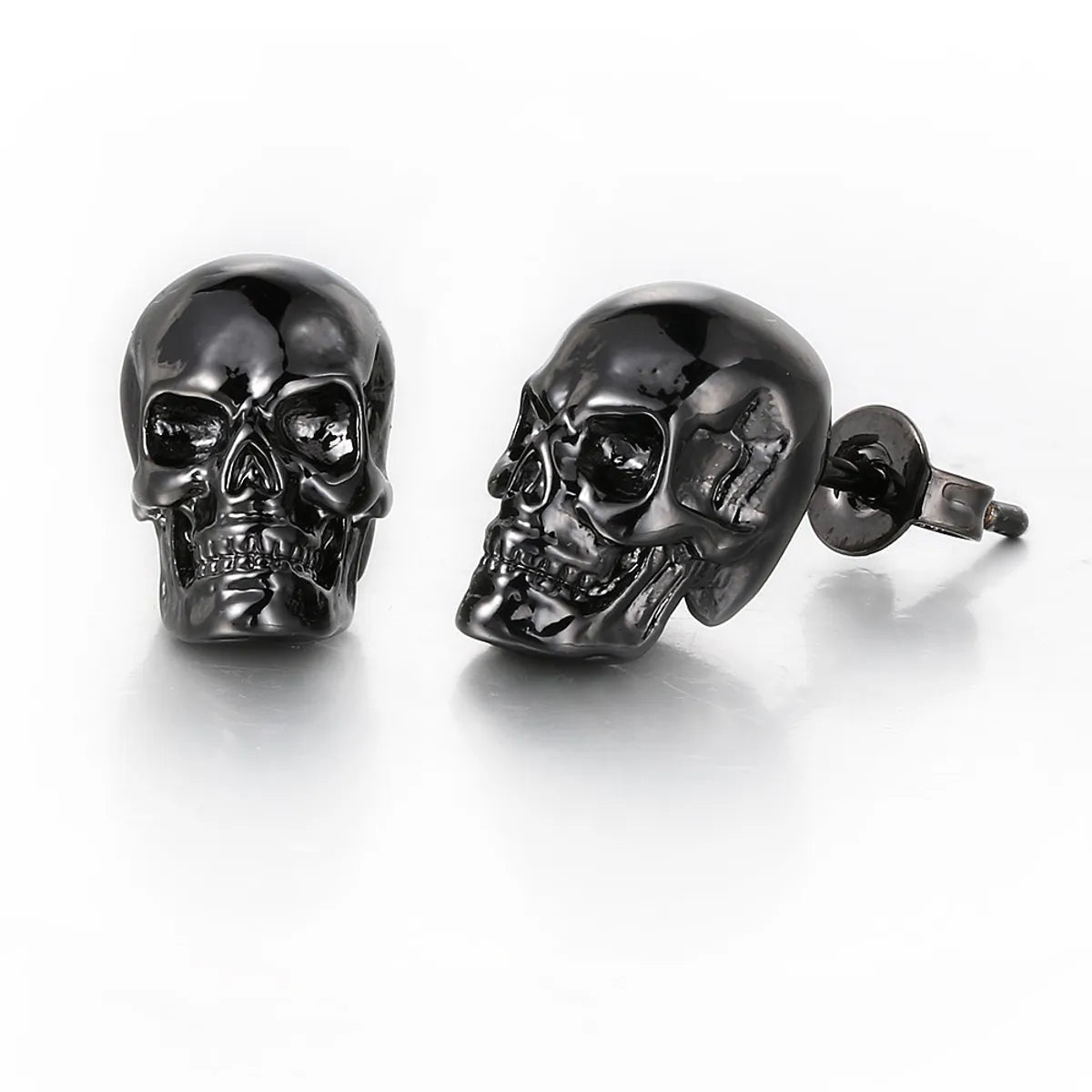 1 Pair Hip-Hop Retro Punk Skull Plating Copper Copper Ear Studs