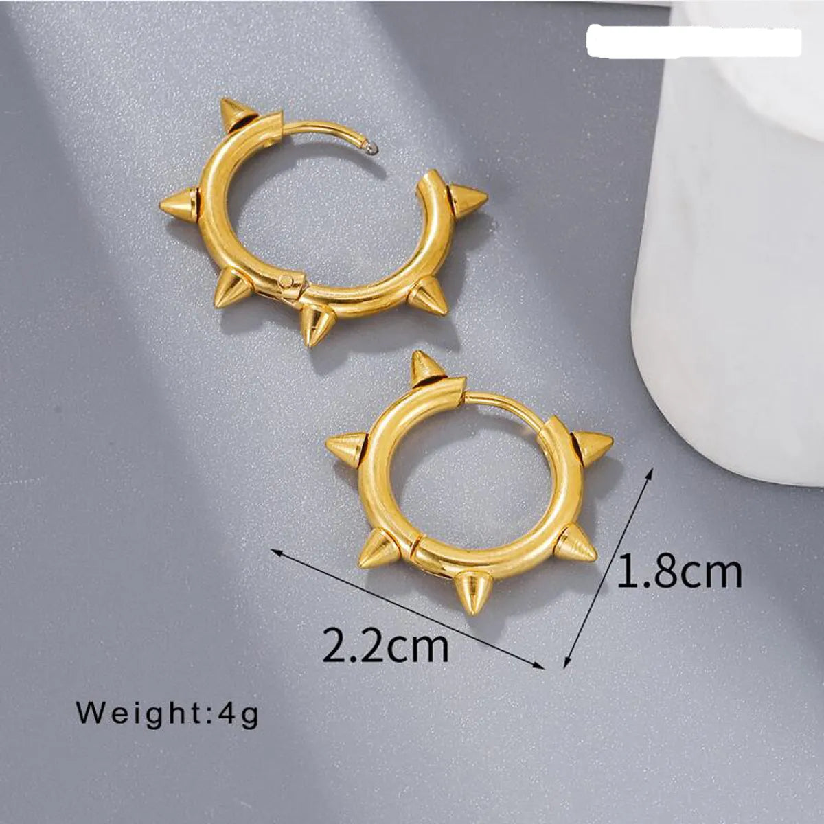 1 Pair Hip-Hop Retro Simple Style Round Plating 304 Stainless Steel Hoop Earrings