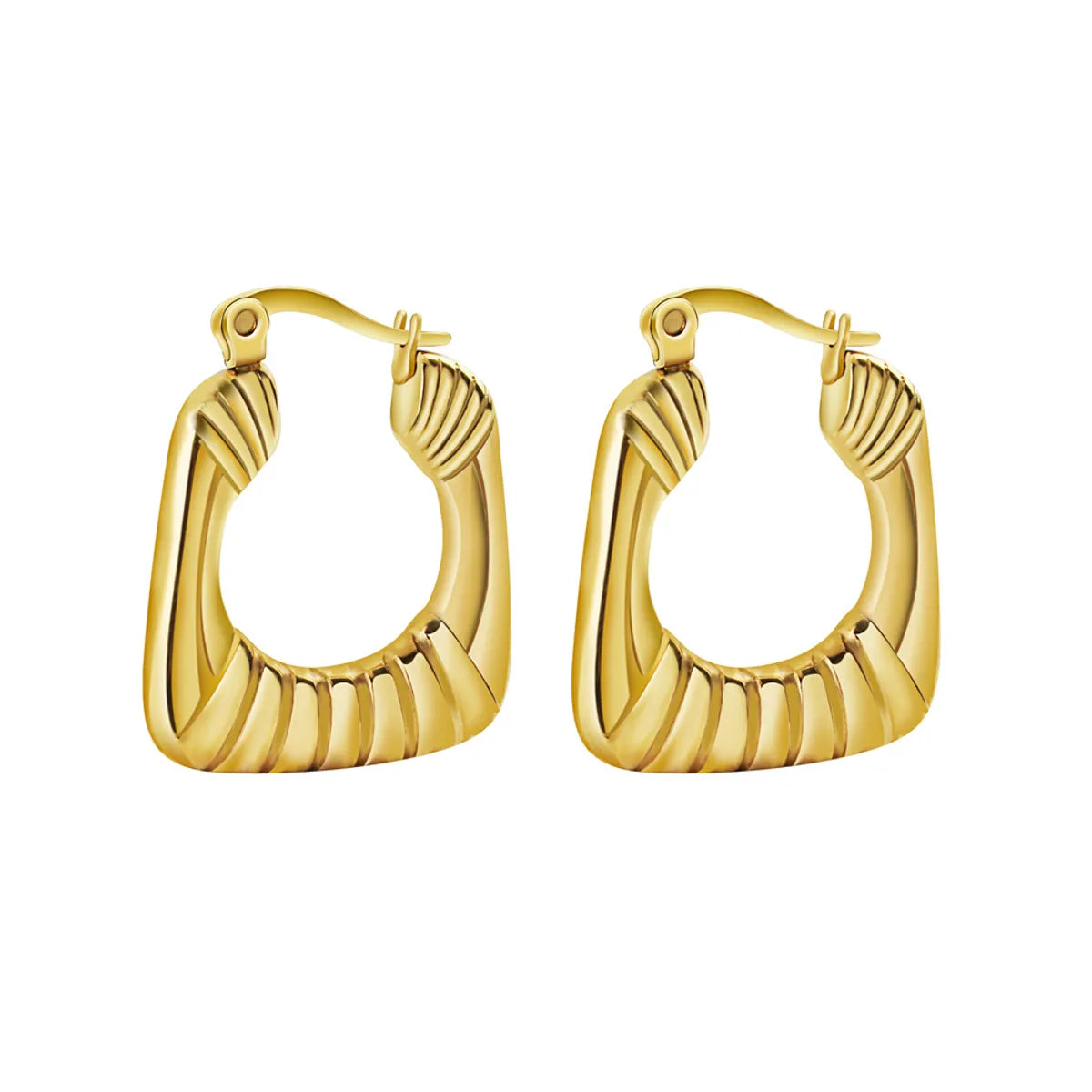 1 Pair Hip-hop Retro Solid Color Plating Titanium Steel Gold Plated Earrings