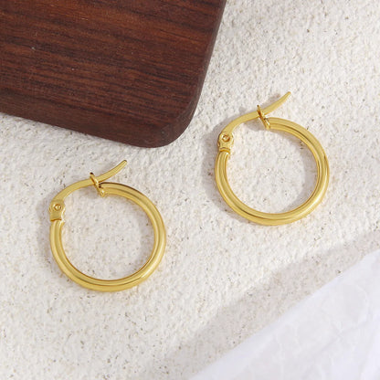 1 Pair Hip-Hop Simple Style Solid Color Plating 304 Stainless Steel Earrings