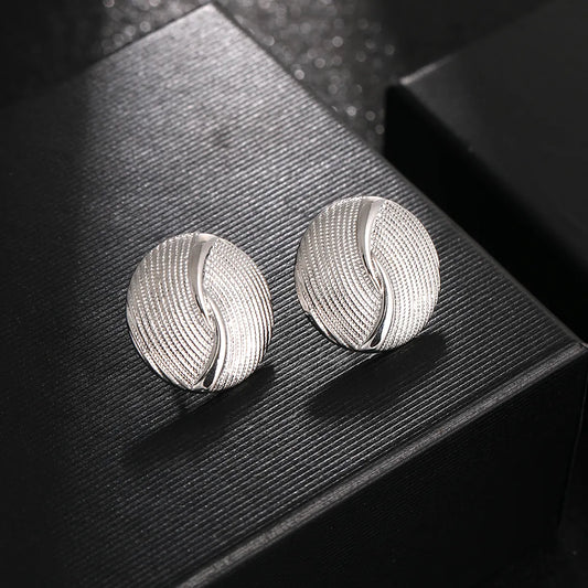 1 Pair Hip-hop Simple Style Solid Color Plating Copper 18k Gold Plated White Gold Plated Ear Studs