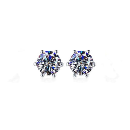 1 Pair Hip-hop Solid Color Inlay Stainless Steel Zircon Ear Studs