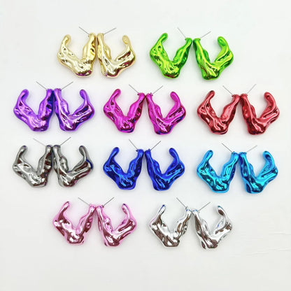 1 Pair Hip-Hop Solid Color Plating Arylic Ear Studs