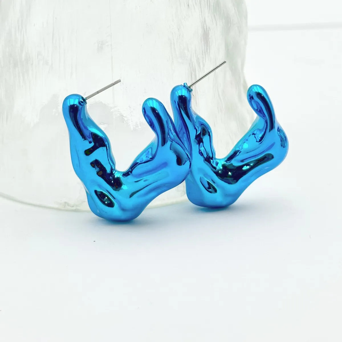 1 Pair Hip-Hop Solid Color Plating Arylic Ear Studs