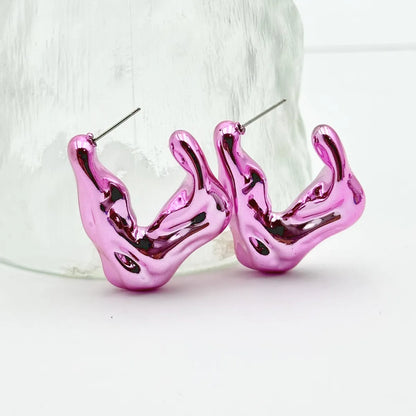 1 Pair Hip-Hop Solid Color Plating Arylic Ear Studs