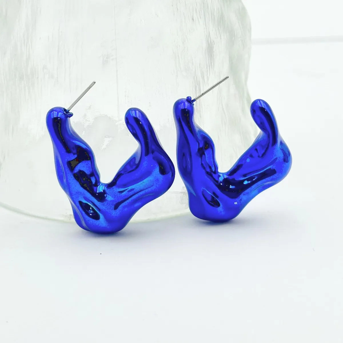 1 Pair Hip-Hop Solid Color Plating Arylic Ear Studs