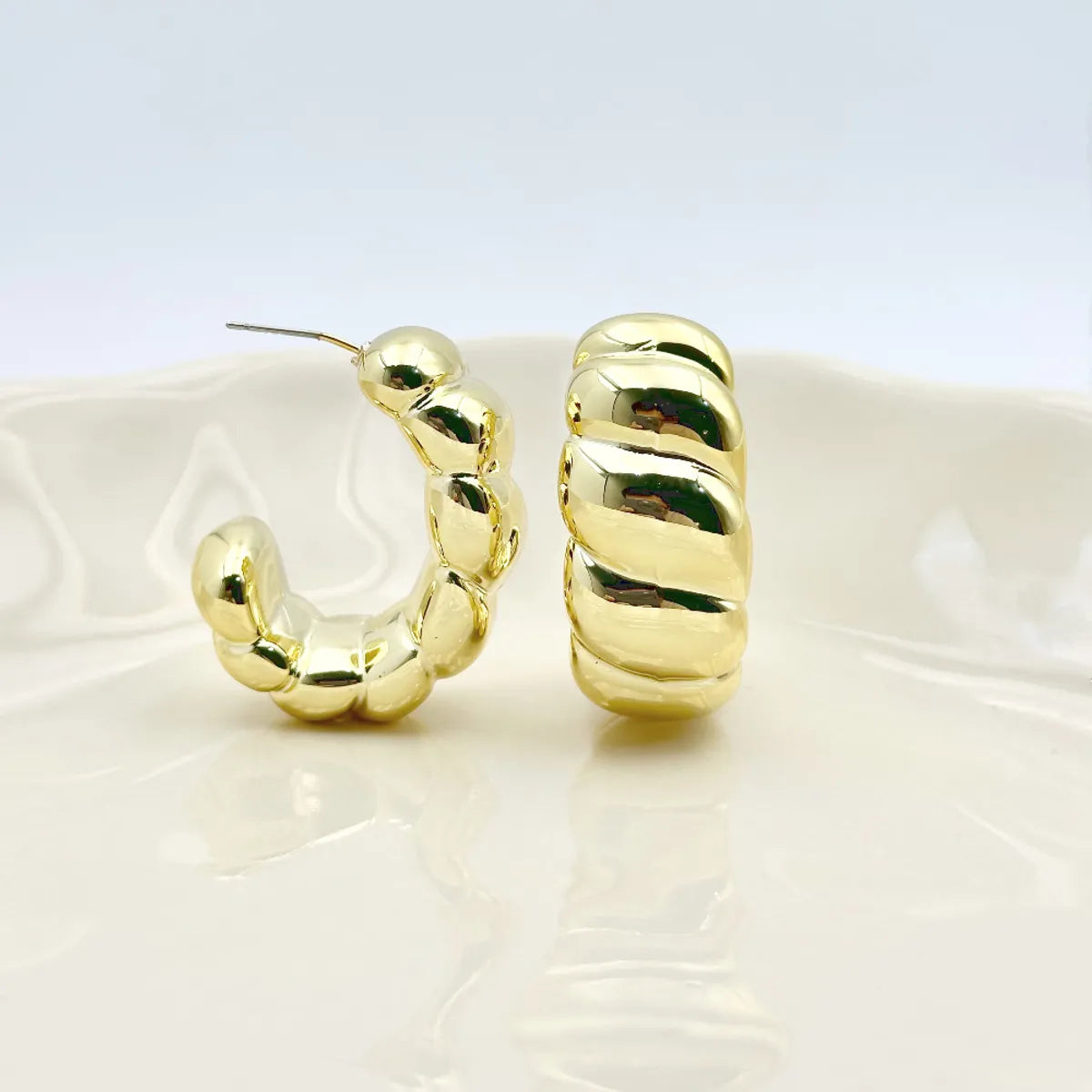 1 Pair Hip-Hop Solid Color Plating Arylic Ear Studs