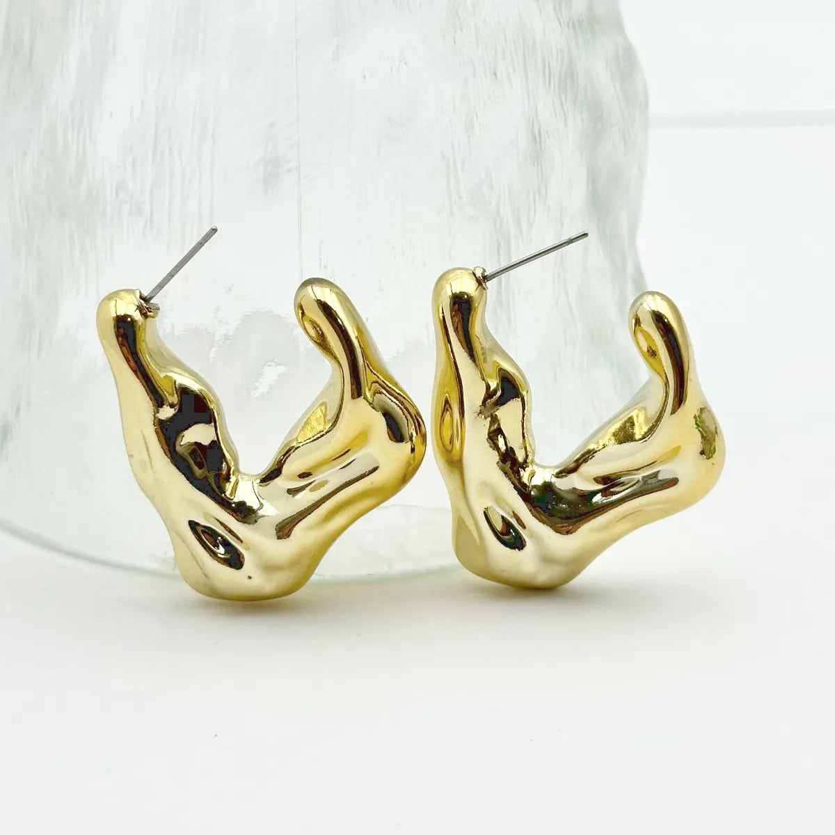 1 Pair Hip-Hop Solid Color Plating Arylic Ear Studs