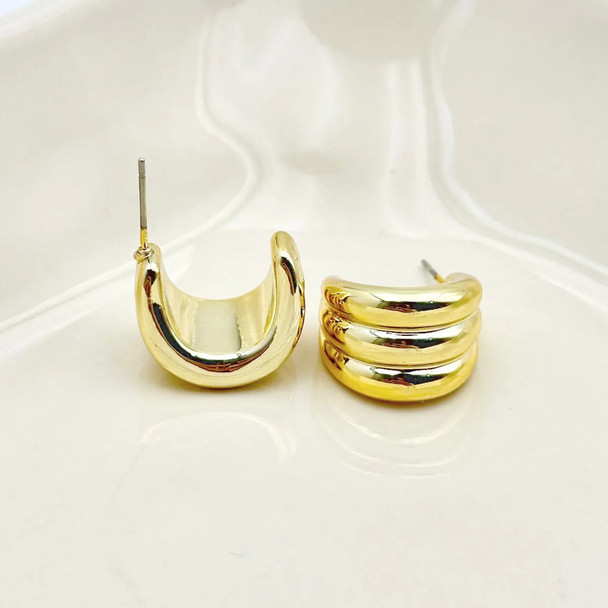 1 Pair Hip-Hop Solid Color Plating Arylic Ear Studs