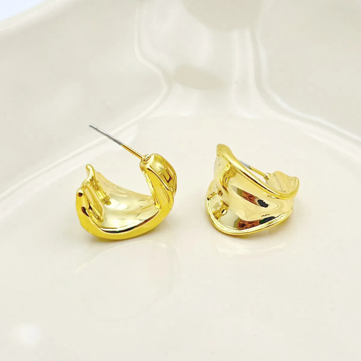 1 Pair Hip-Hop Solid Color Plating Arylic Ear Studs