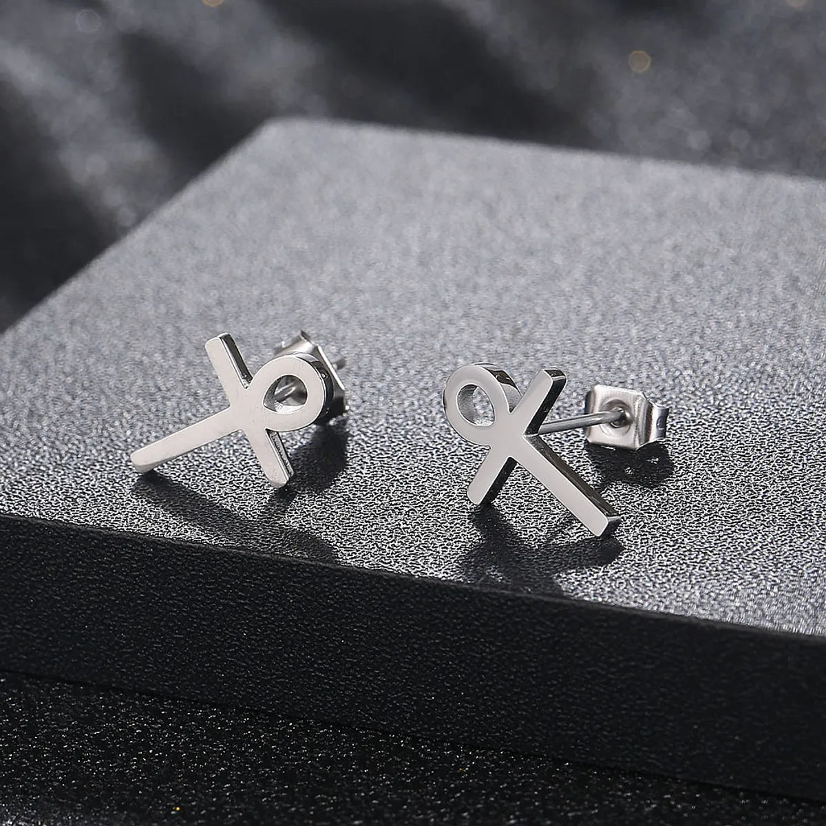 1 Pair Hip-hop Solid Color Plating Titanium Steel Gold Plated Ear Studs