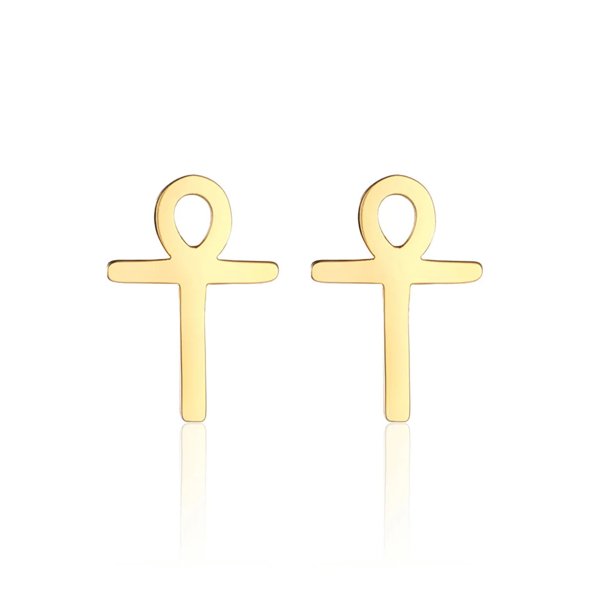 1 Pair Hip-hop Solid Color Plating Titanium Steel Gold Plated Ear Studs