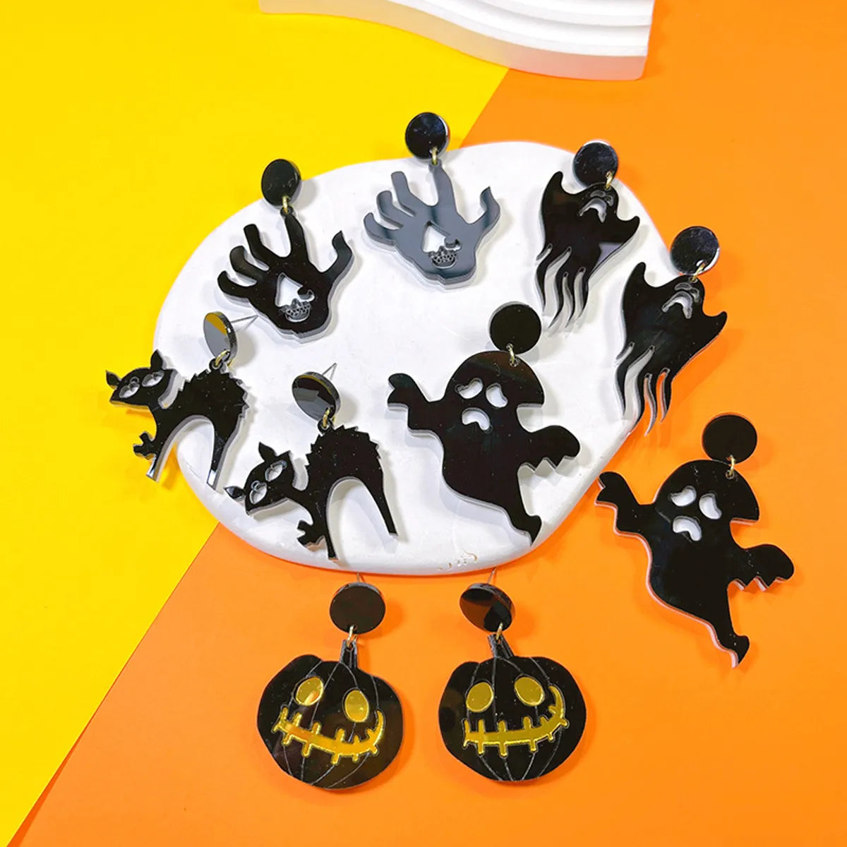 1 Pair Hip-hop Streetwear Halloween Pattern Arylic Drop Earrings