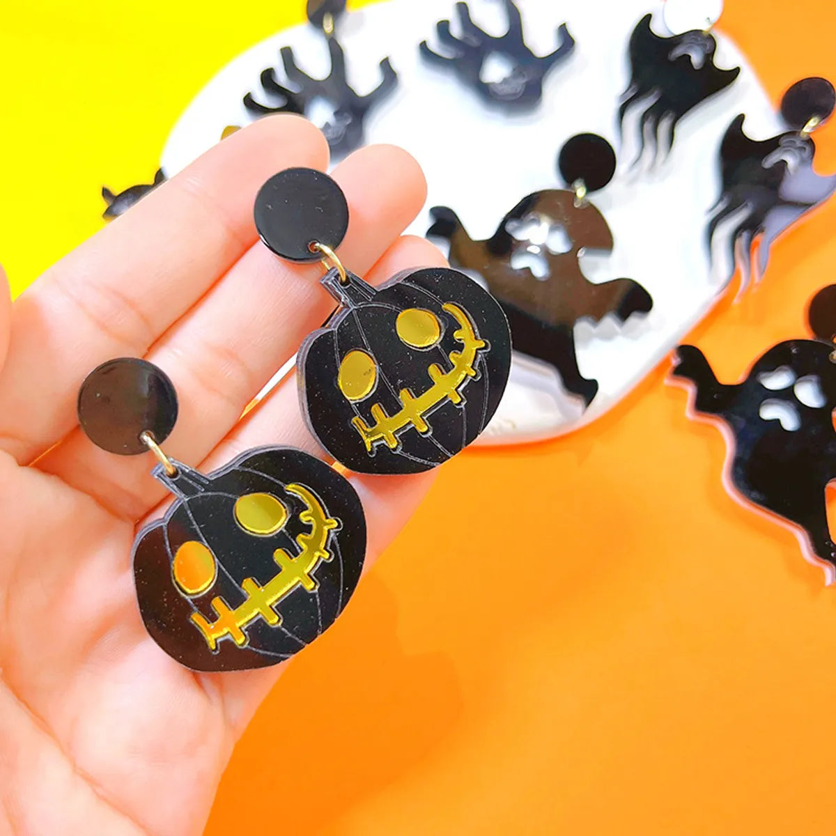 1 Pair Hip-hop Streetwear Halloween Pattern Arylic Drop Earrings