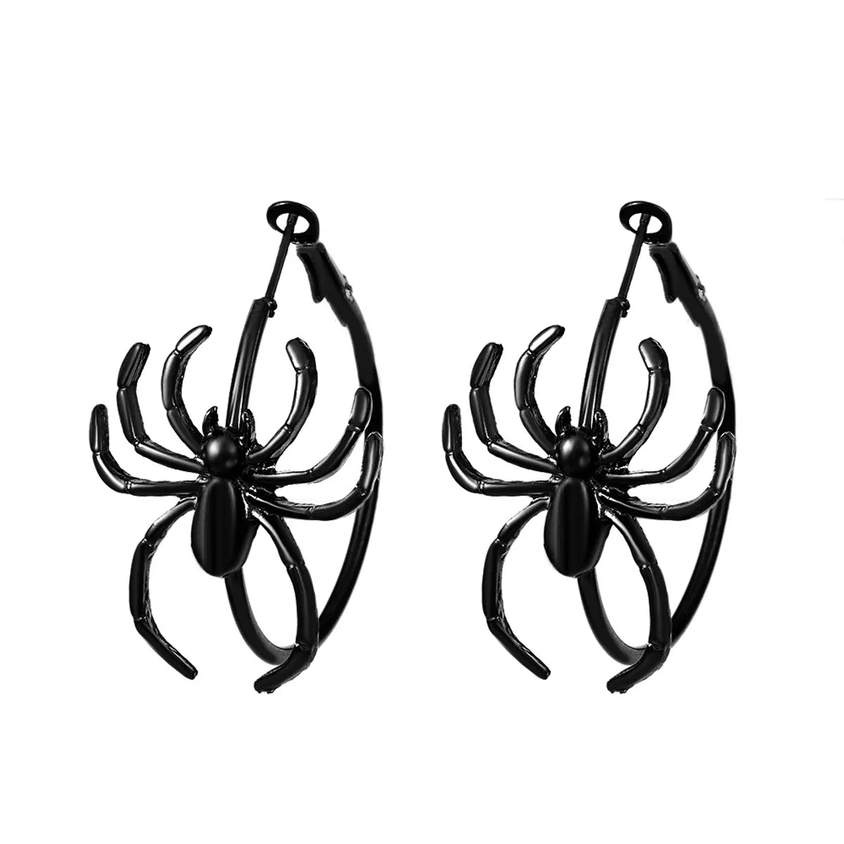 1 Pair Hip-Hop Vintage Style Punk Spider Plating Alloy 14k Gold Plated Silver Plated Hoop Earrings